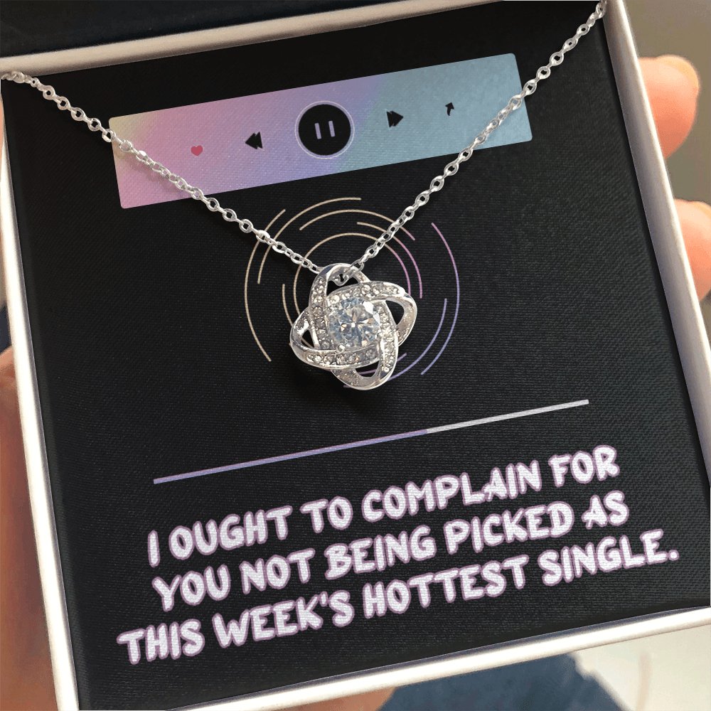 Pickup Line Gift For Her - This Week's Hottest Single - Love Knot Necklace - Celeste Jewel