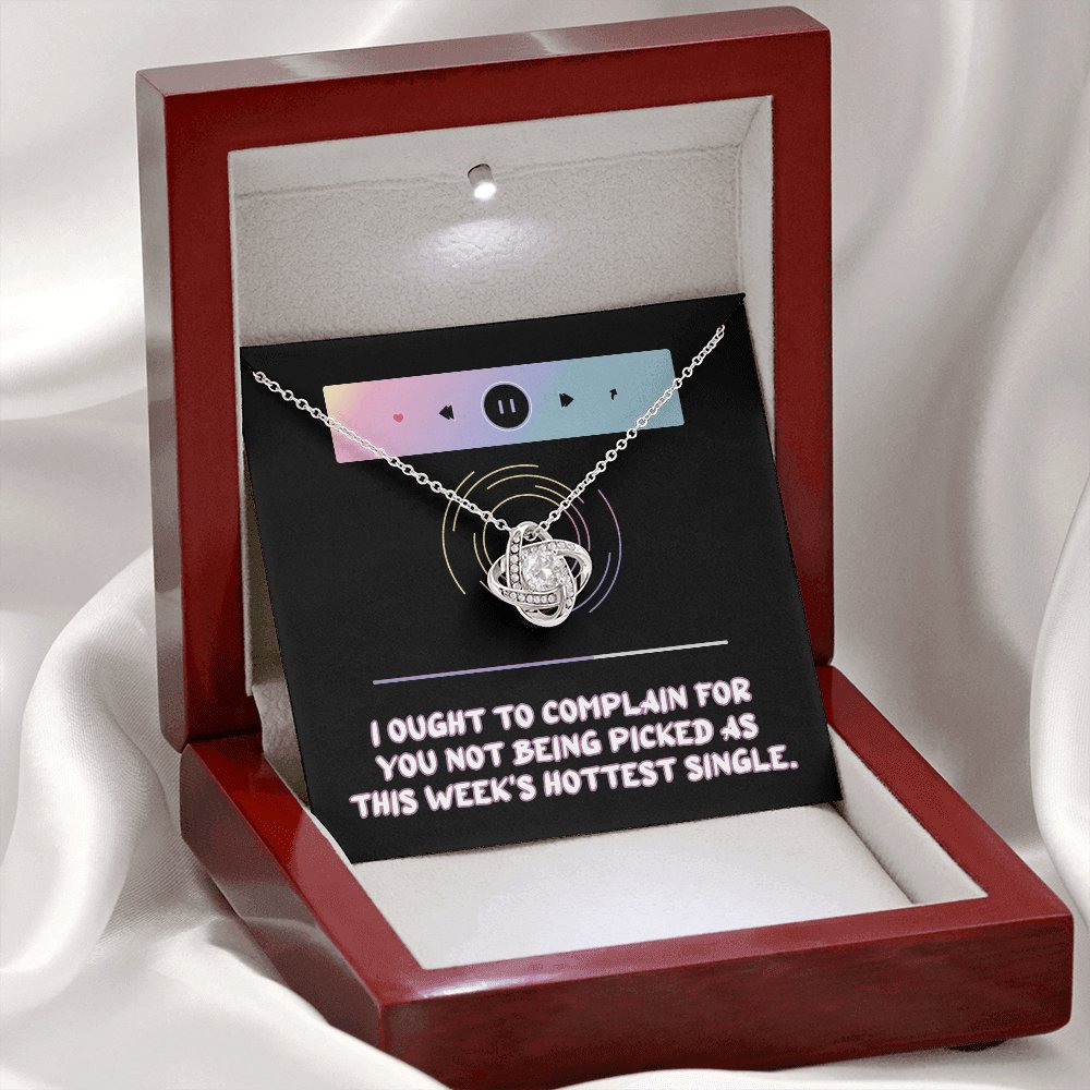 Pickup Line Gift For Her - This Week's Hottest Single - Love Knot Necklace - Celeste Jewel