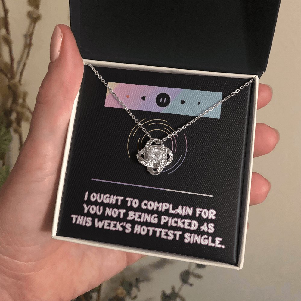 Pickup Line Gift For Her - This Week's Hottest Single - Love Knot Necklace - Celeste Jewel