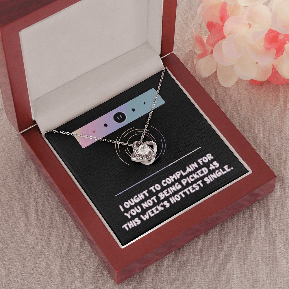 Pickup Line Gift For Her - This Week's Hottest Single - Love Knot Necklace - Celeste Jewel
