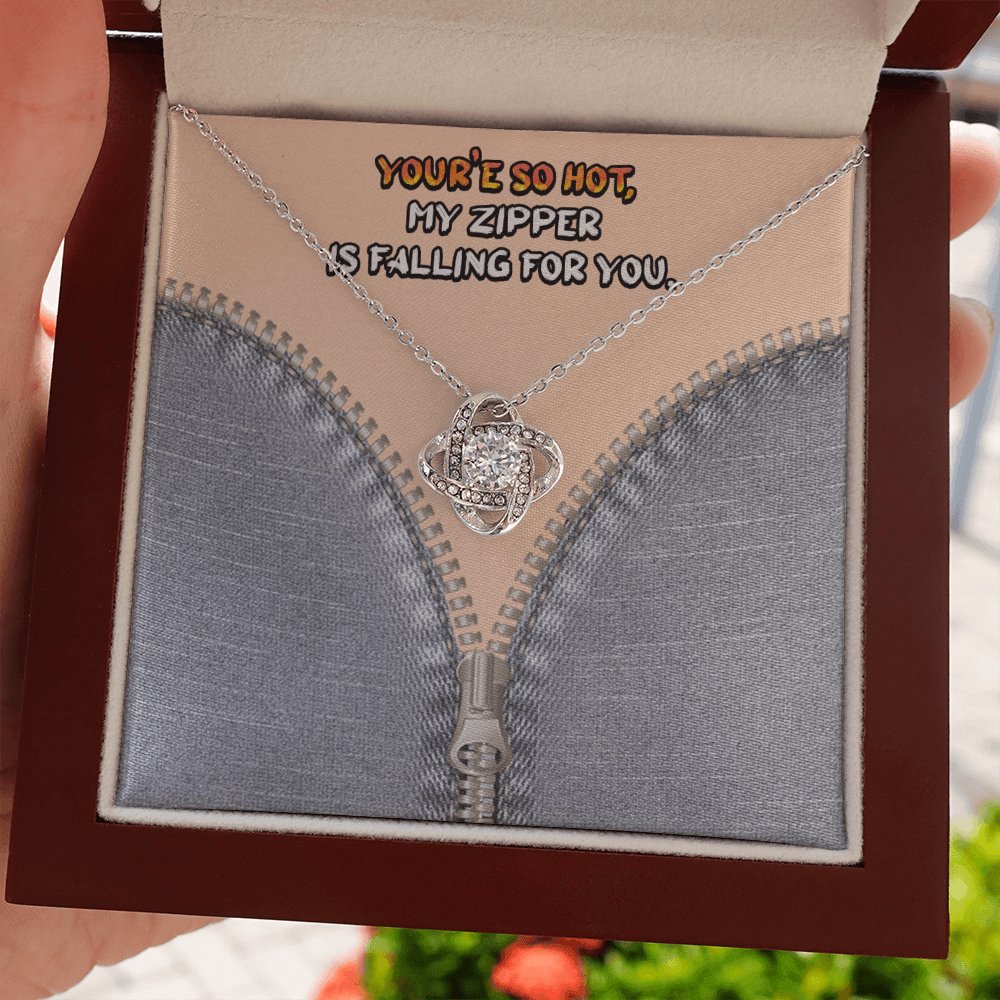 Pickup Line Gift For Her - You're So Hot - Love Knot Necklace - Celeste Jewel