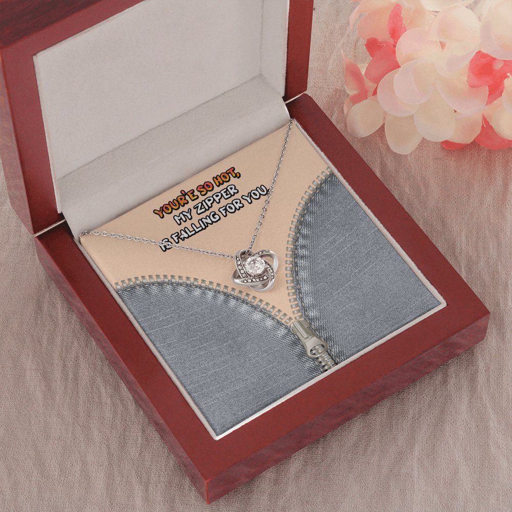 Pickup Line Gift For Her - You're So Hot - Love Knot Necklace - Celeste Jewel