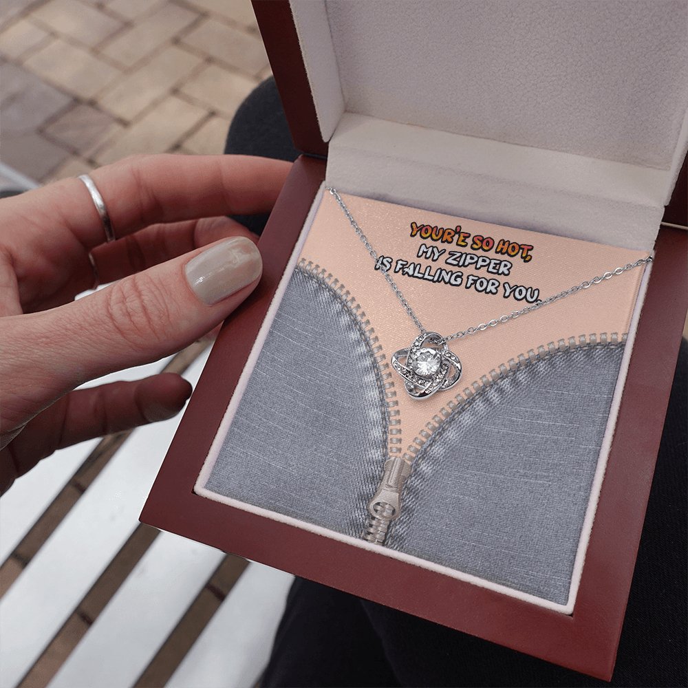 Pickup Line Gift For Her - You're So Hot - Love Knot Necklace - Celeste Jewel