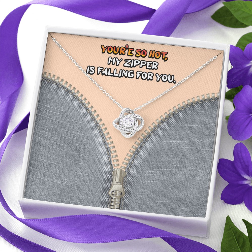 Pickup Line Gift For Her - You're So Hot - Love Knot Necklace - Celeste Jewel
