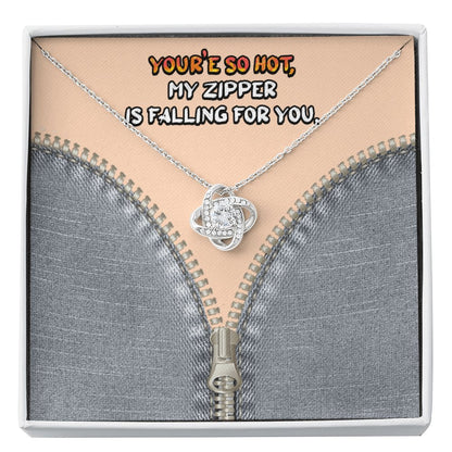Pickup Line Gift For Her - You're So Hot - Love Knot Necklace - Celeste Jewel