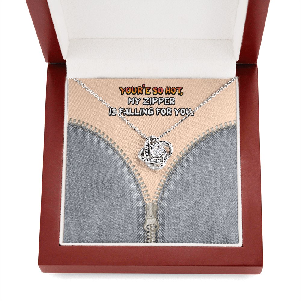 Pickup Line Gift For Her - You're So Hot - Love Knot Necklace - Celeste Jewel