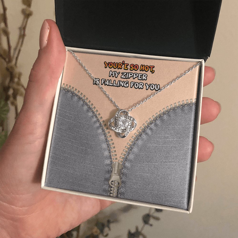 Pickup Line Gift For Her - You're So Hot - Love Knot Necklace - Celeste Jewel
