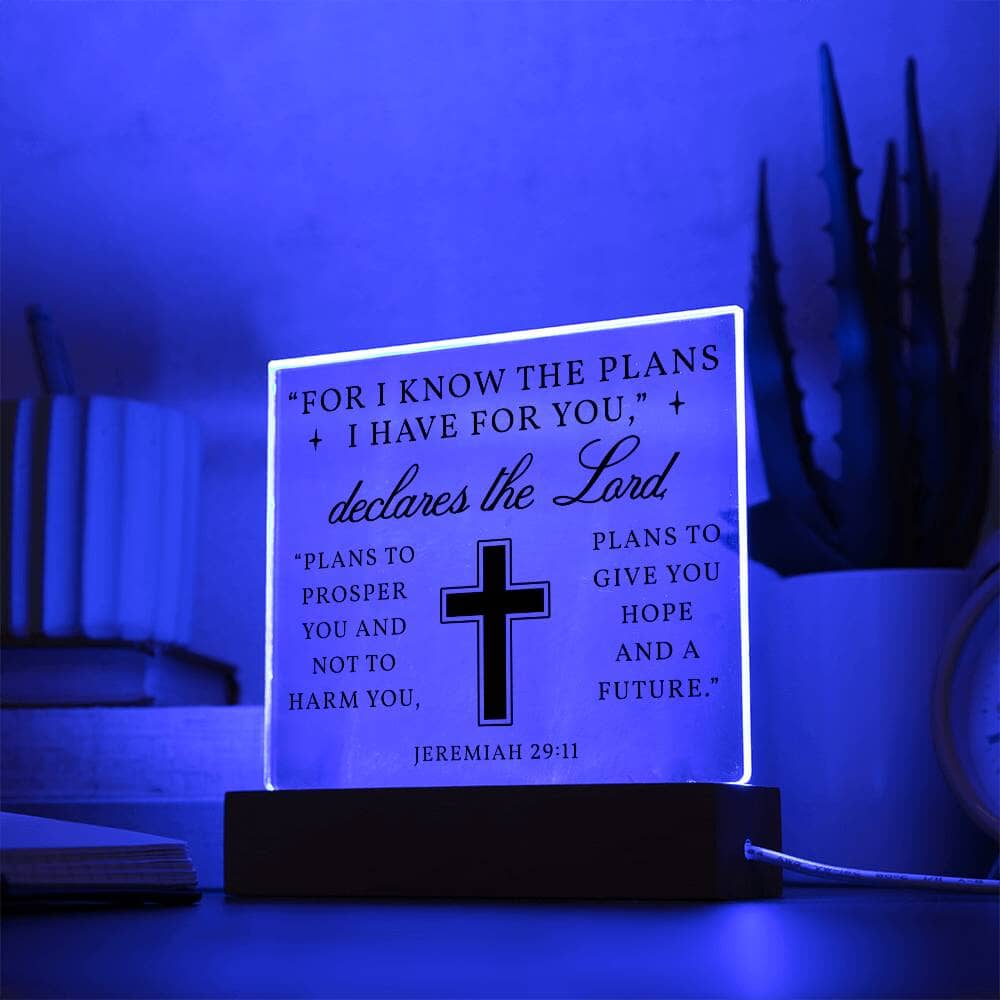 Religious Scripture Gift - Acrylic Square Plaque - Celeste Jewel