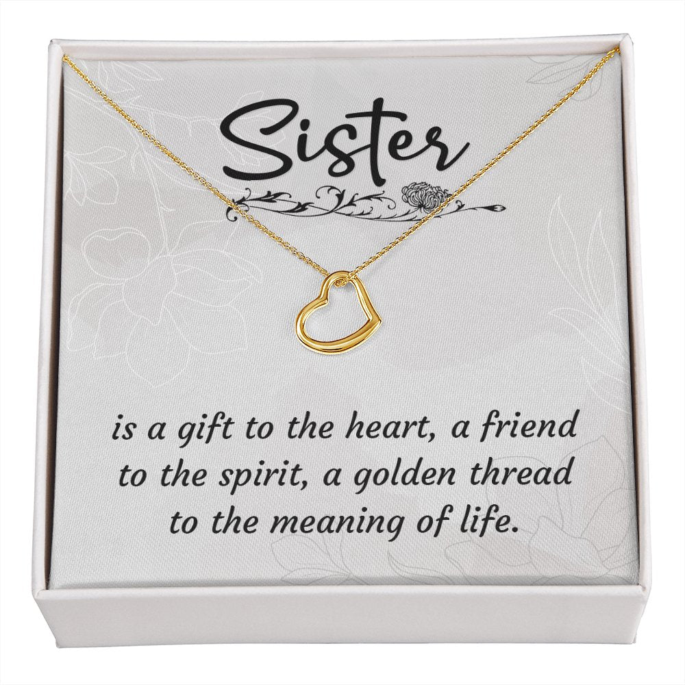 Sentimental Gift For Sister - Birthday Present - Dainty Heart Necklace - Celeste Jewel