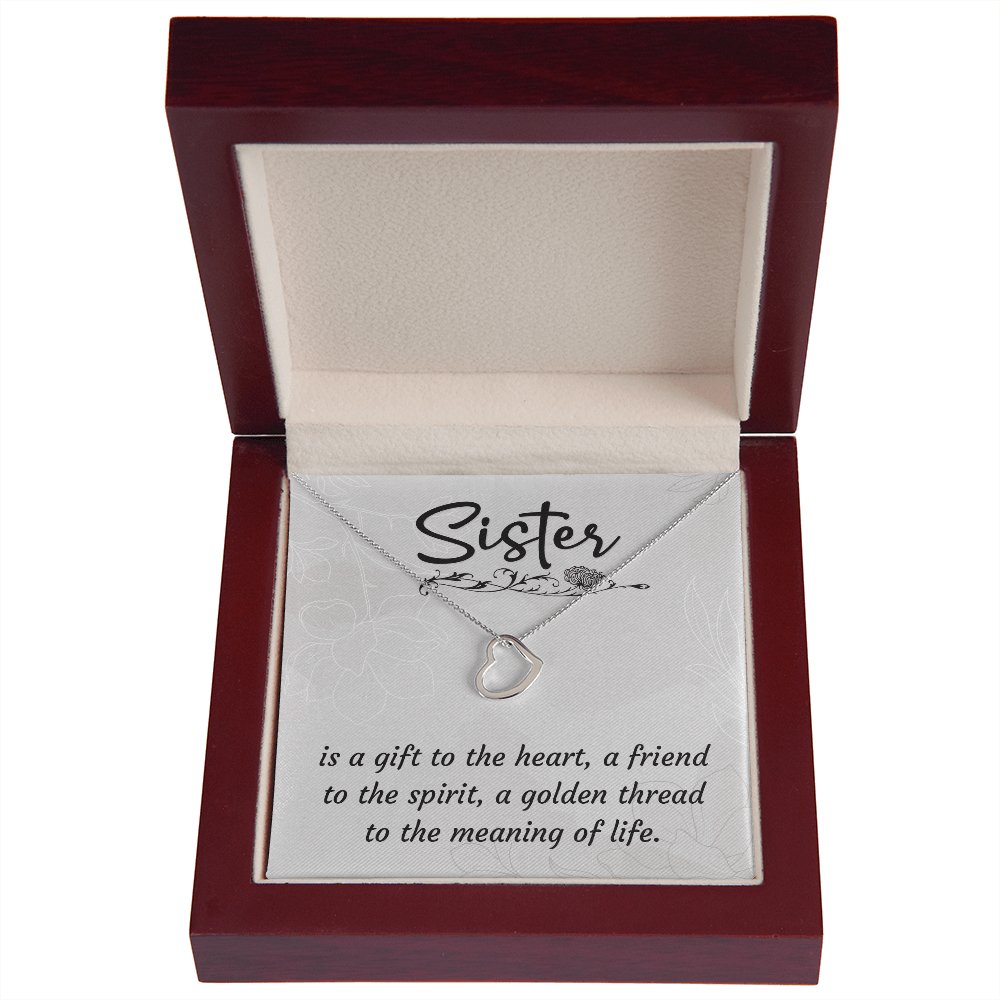 Sentimental Gift For Sister - Birthday Present - Dainty Heart Necklace - Celeste Jewel