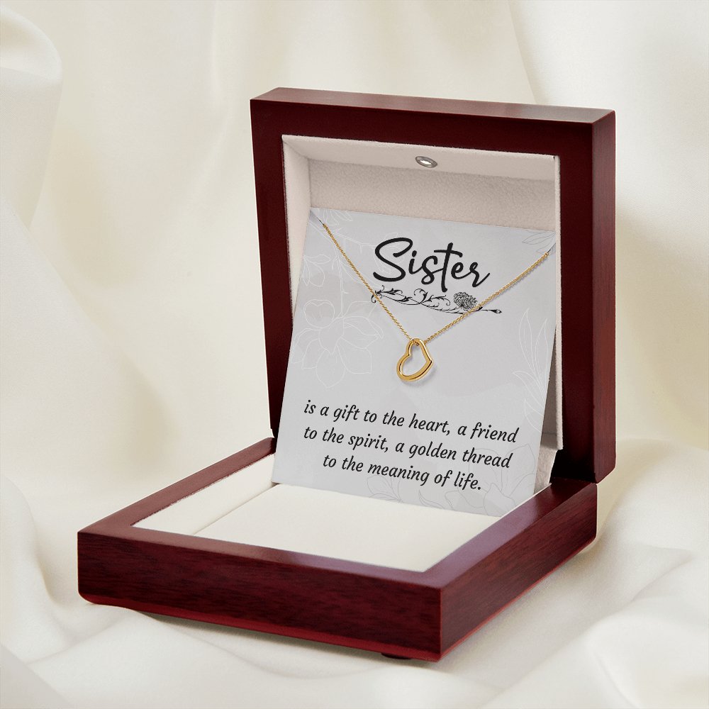 Sentimental Gift For Sister - Birthday Present - Dainty Heart Necklace - Celeste Jewel