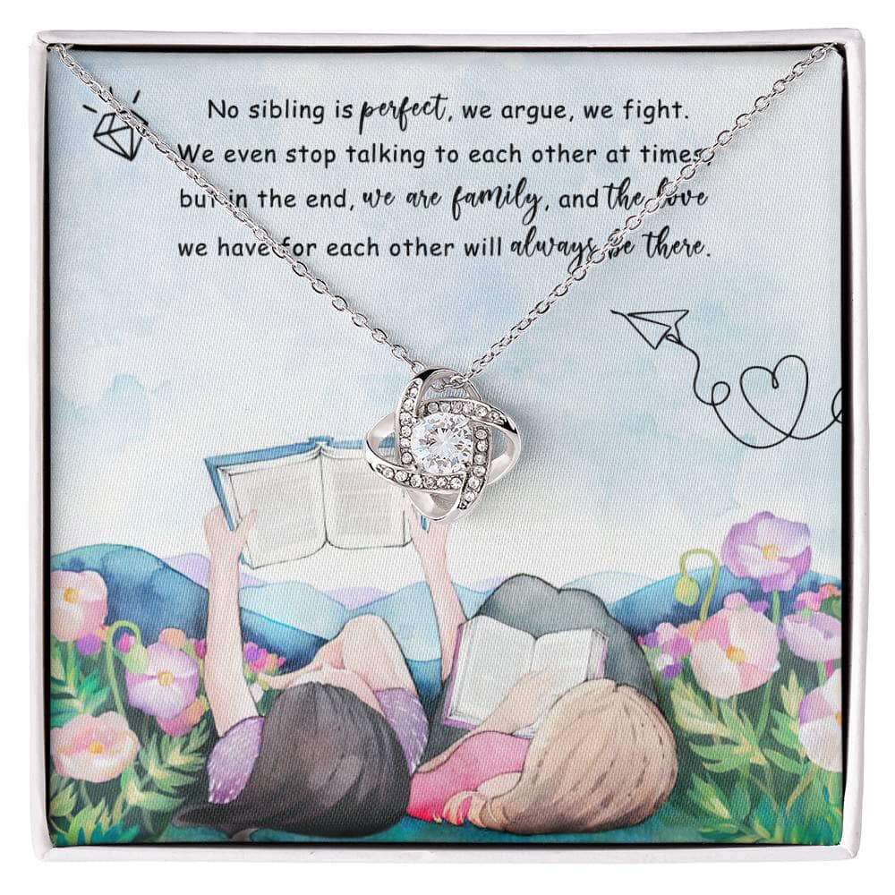 Sentimental Gift For Sister - We Are Family - Love Knot Necklace - Celeste Jewel