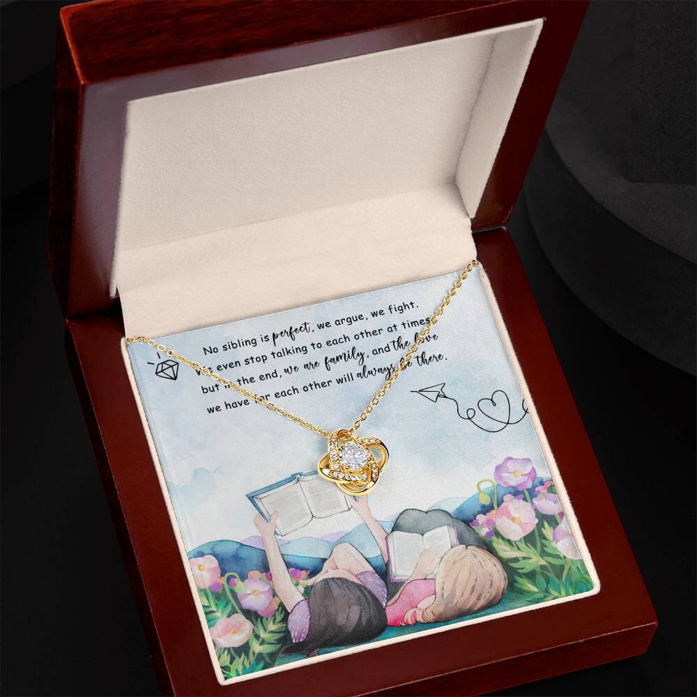 Sentimental Gift For Sister - We Are Family - Love Knot Necklace - Celeste Jewel