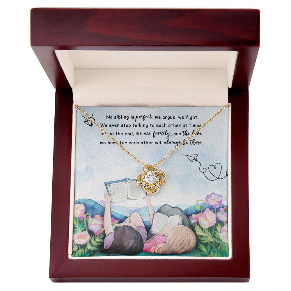 Sentimental Gift For Sister - We Are Family - Love Knot Necklace - Celeste Jewel