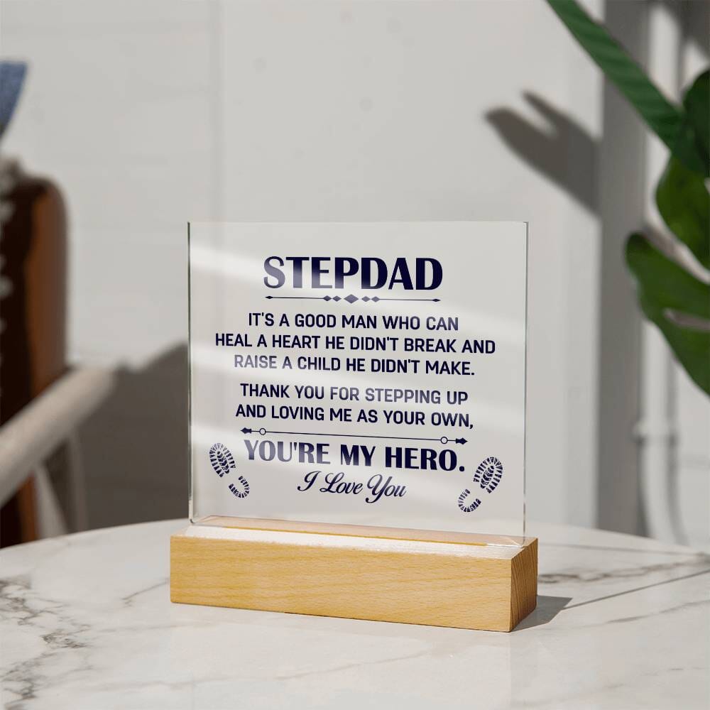 Sentimental Gift For Step Dad - Acrylic Square Plaque - Celeste Jewel