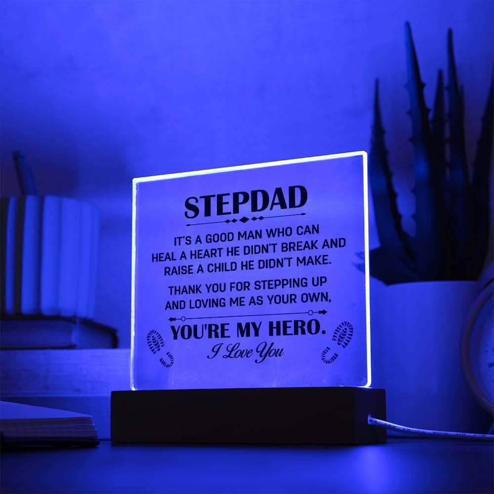 Sentimental Gift For Step Dad - Acrylic Square Plaque - Celeste Jewel