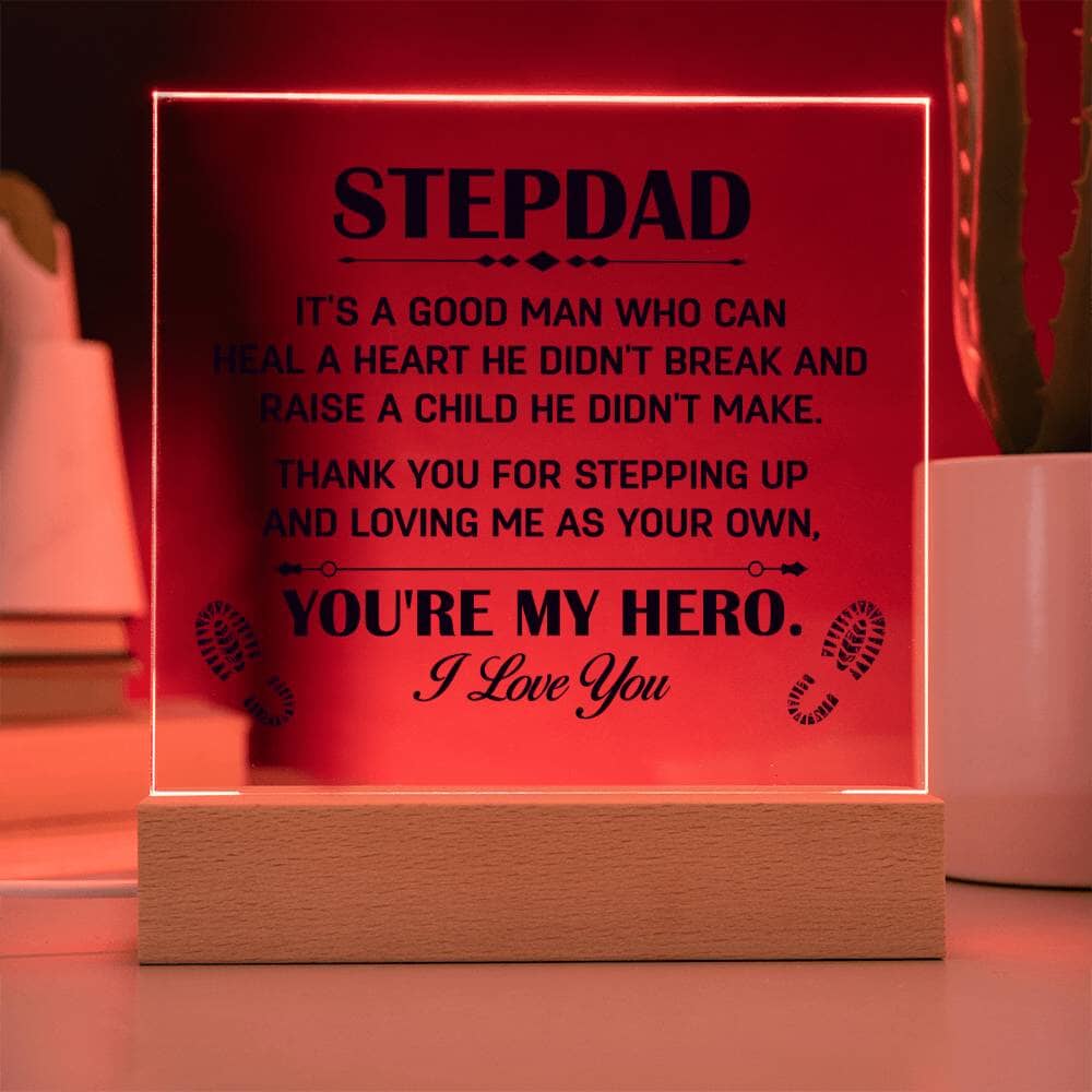 Sentimental Gift For Step Dad - Acrylic Square Plaque - Celeste Jewel