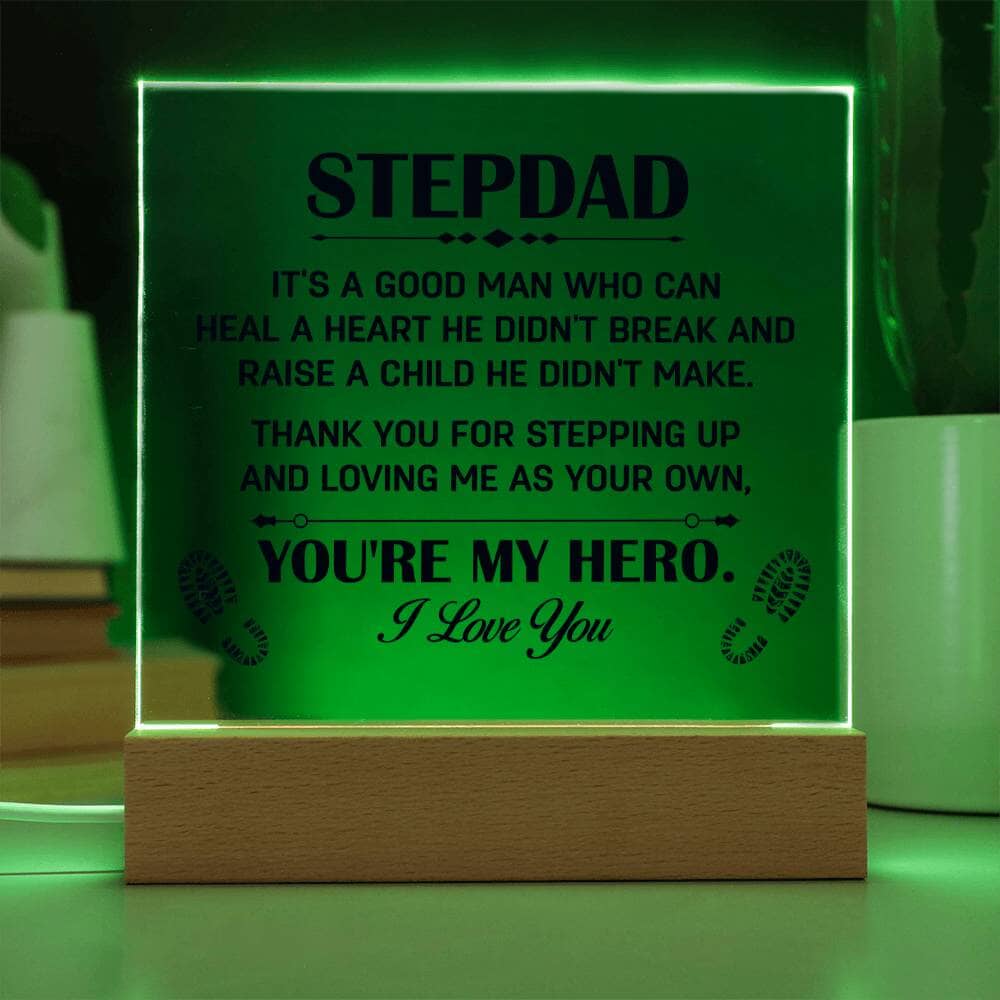 Sentimental Gift For Step Dad - Acrylic Square Plaque - Celeste Jewel