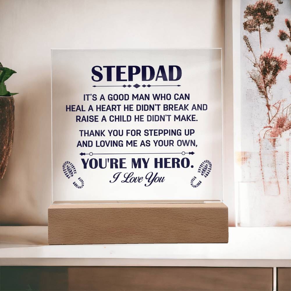 Sentimental Gift For Step Dad - Acrylic Square Plaque - Celeste Jewel