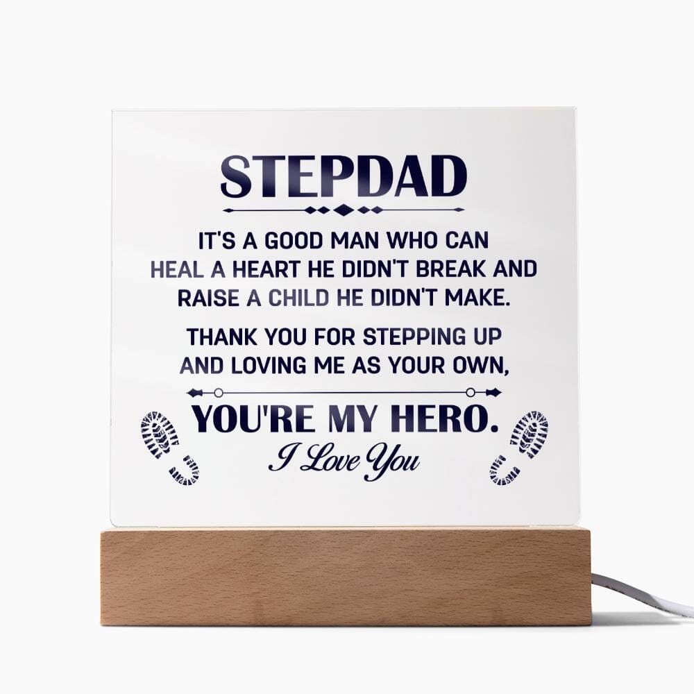 Sentimental Gift For Step Dad - Acrylic Square Plaque - Celeste Jewel