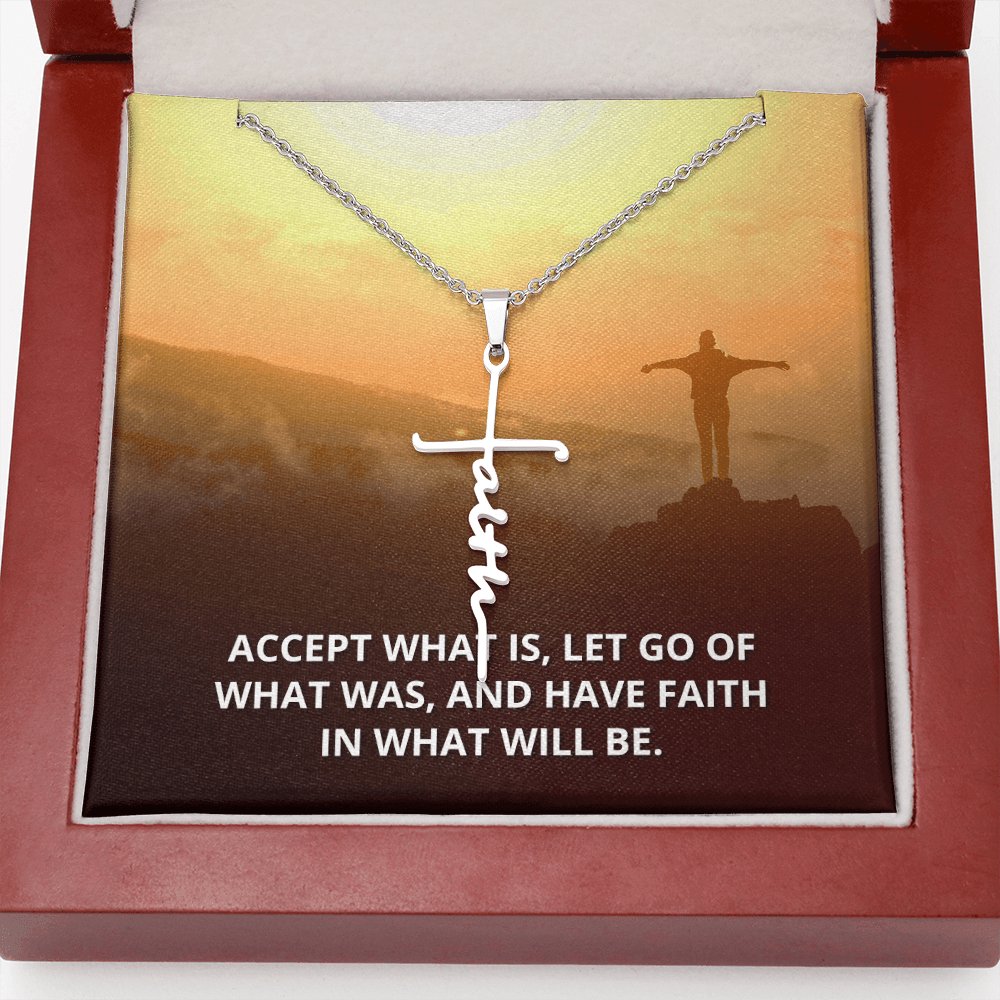 Spiritual Gift - Accept What Is - Faith Cross Necklace - Celeste Jewel