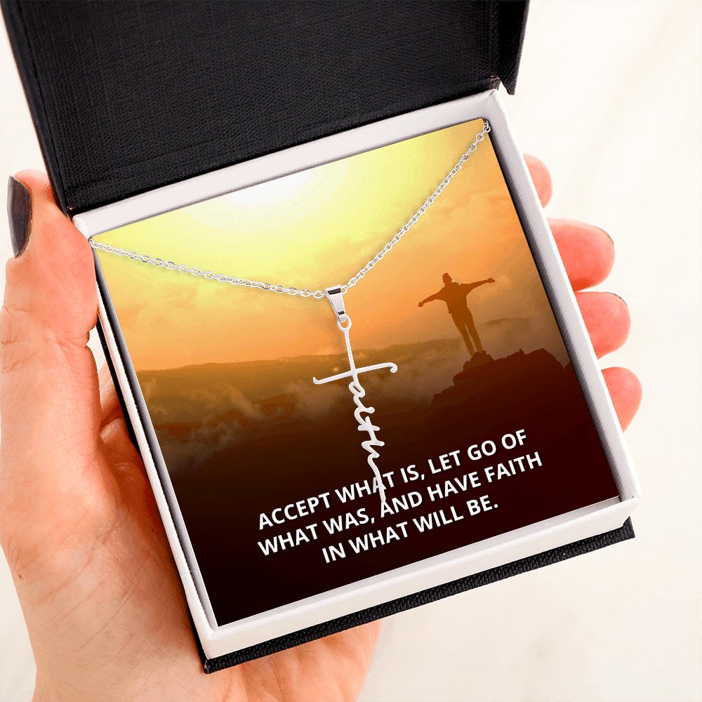 Spiritual Gift - Accept What Is - Faith Cross Necklace - Celeste Jewel