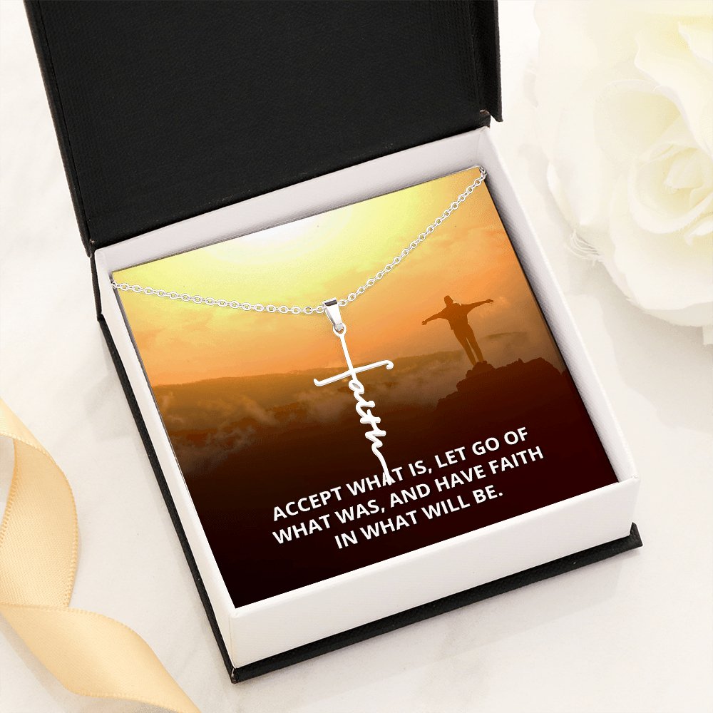 Spiritual Gift - Accept What Is - Faith Cross Necklace - Celeste Jewel