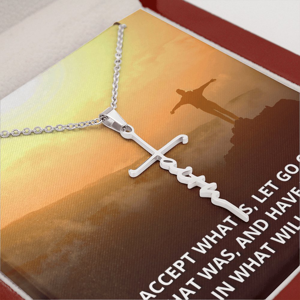 Spiritual Gift - Accept What Is - Faith Cross Necklace - Celeste Jewel