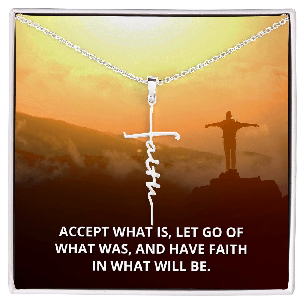 Spiritual Gift - Accept What Is - Faith Cross Necklace - Celeste Jewel