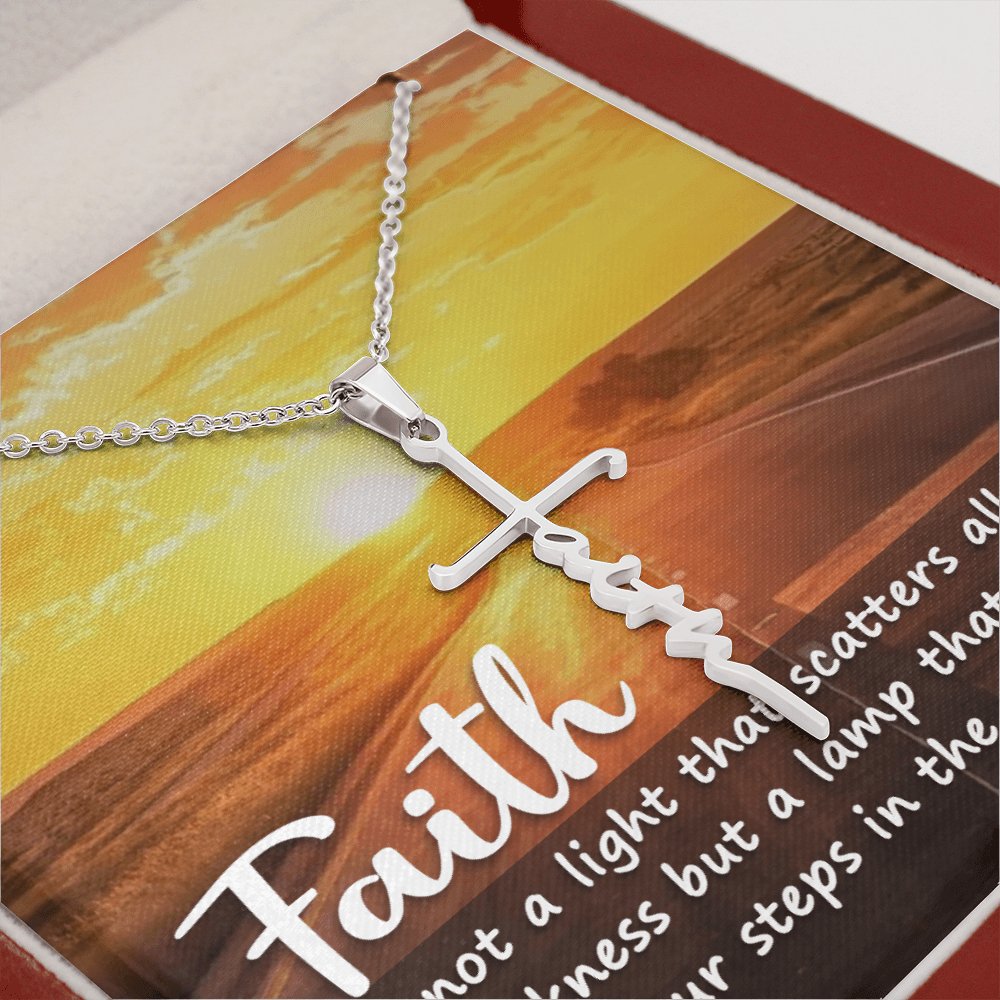 Spiritual Gift - Faith Is Not a Light - Faith Cross Necklace - Celeste Jewel