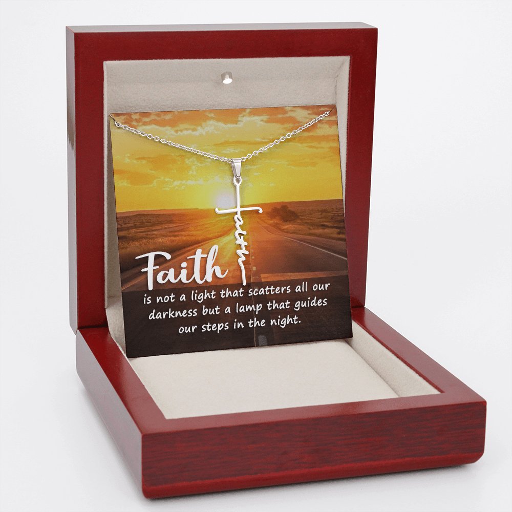 Spiritual Gift - Faith Is Not a Light - Faith Cross Necklace - Celeste Jewel