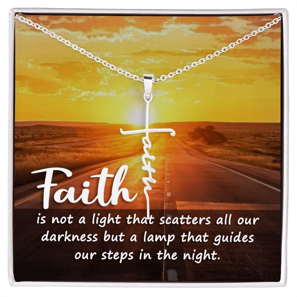 Spiritual Gift - Faith Is Not a Light - Faith Cross Necklace - Celeste Jewel