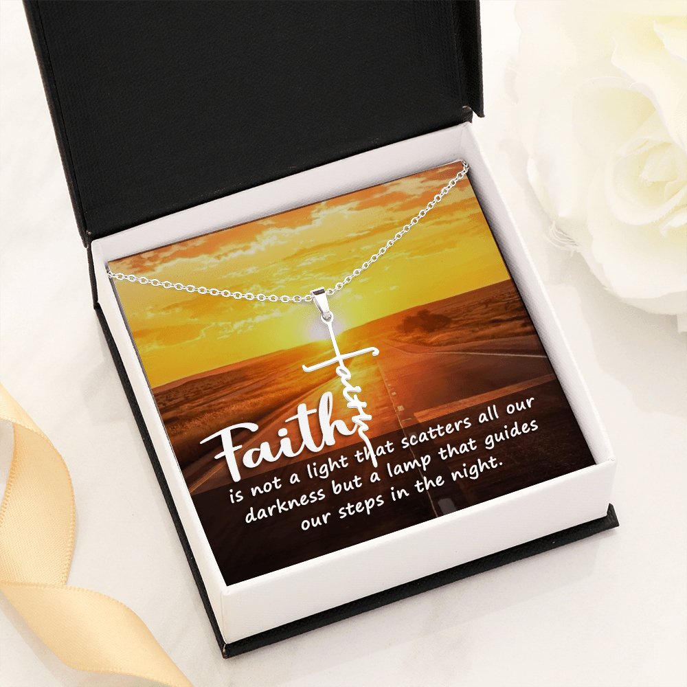 Spiritual Gift - Faith Is Not a Light - Faith Cross Necklace - Celeste Jewel