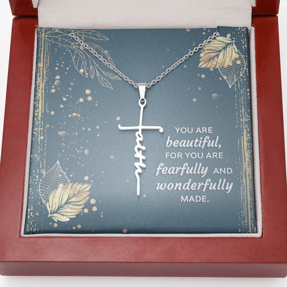 Spiritual Gift For Her - You Are Beautiful - Faith Cross Necklace - Celeste Jewel
