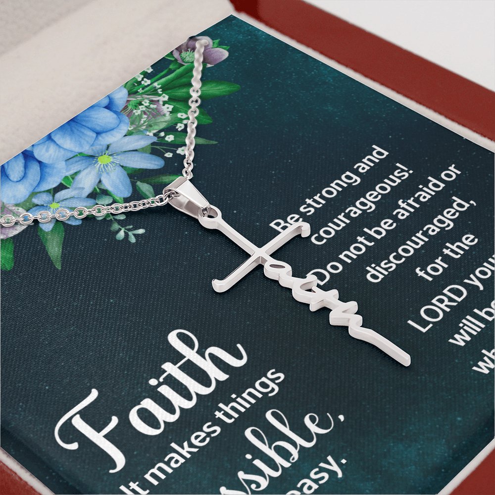 Spiritual Gift - It Makes Things Possible - Faith Cross Necklace - Celeste Jewel
