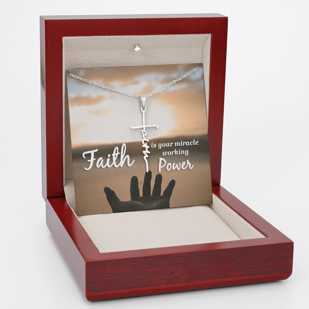 Spiritual Gift - Miracle Working Power - Faith Cross Necklace - Celeste Jewel
