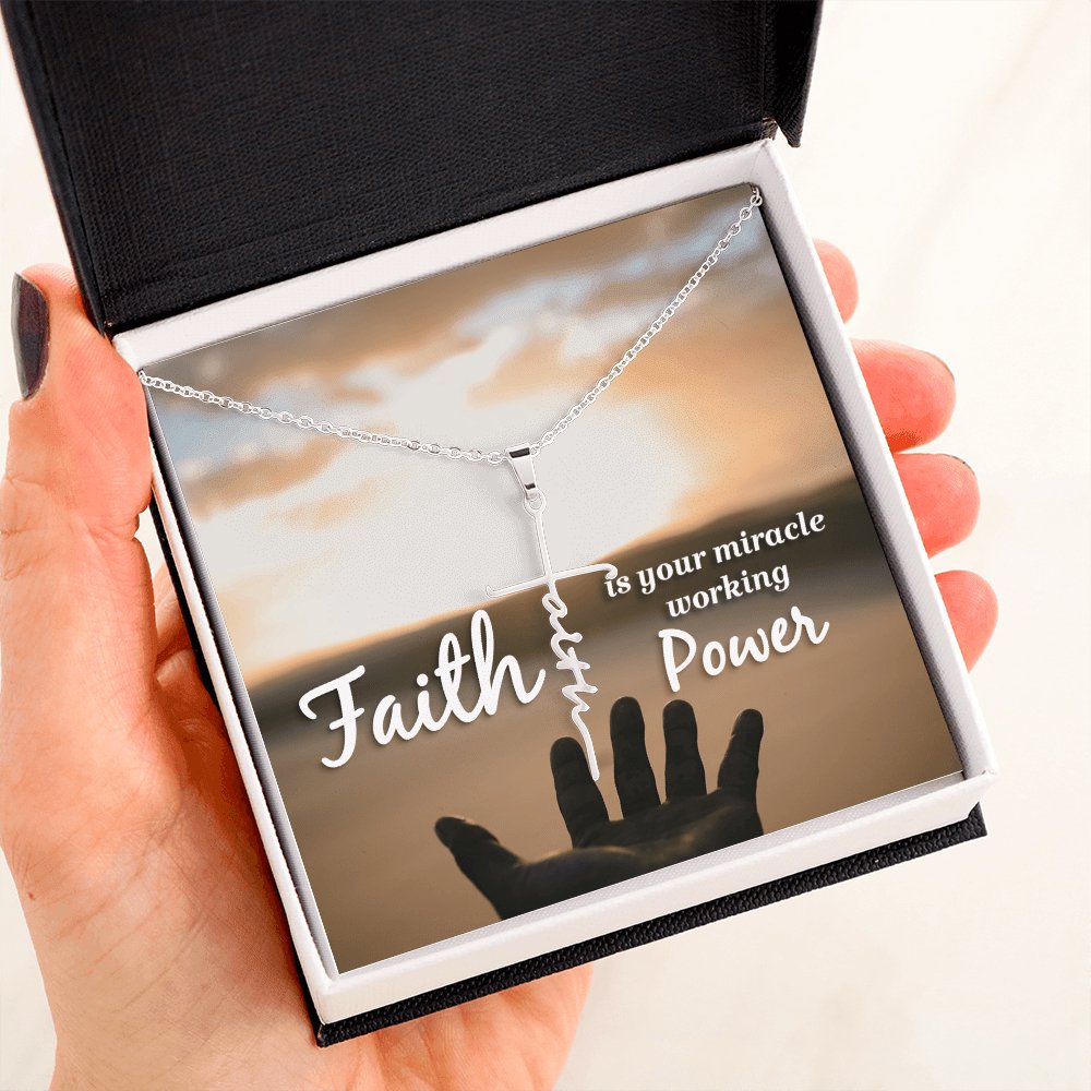 Spiritual Gift - Miracle Working Power - Faith Cross Necklace - Celeste Jewel