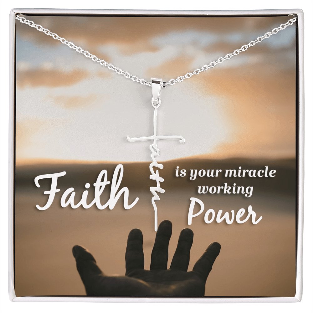 Spiritual Gift - Miracle Working Power - Faith Cross Necklace - Celeste Jewel