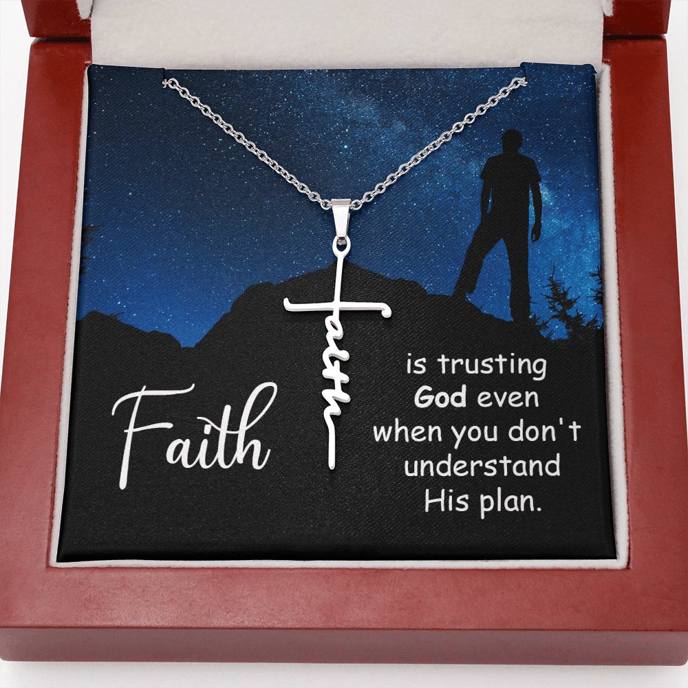 Spiritual Gift - Trusting God - Faith Cross Necklace - Celeste Jewel