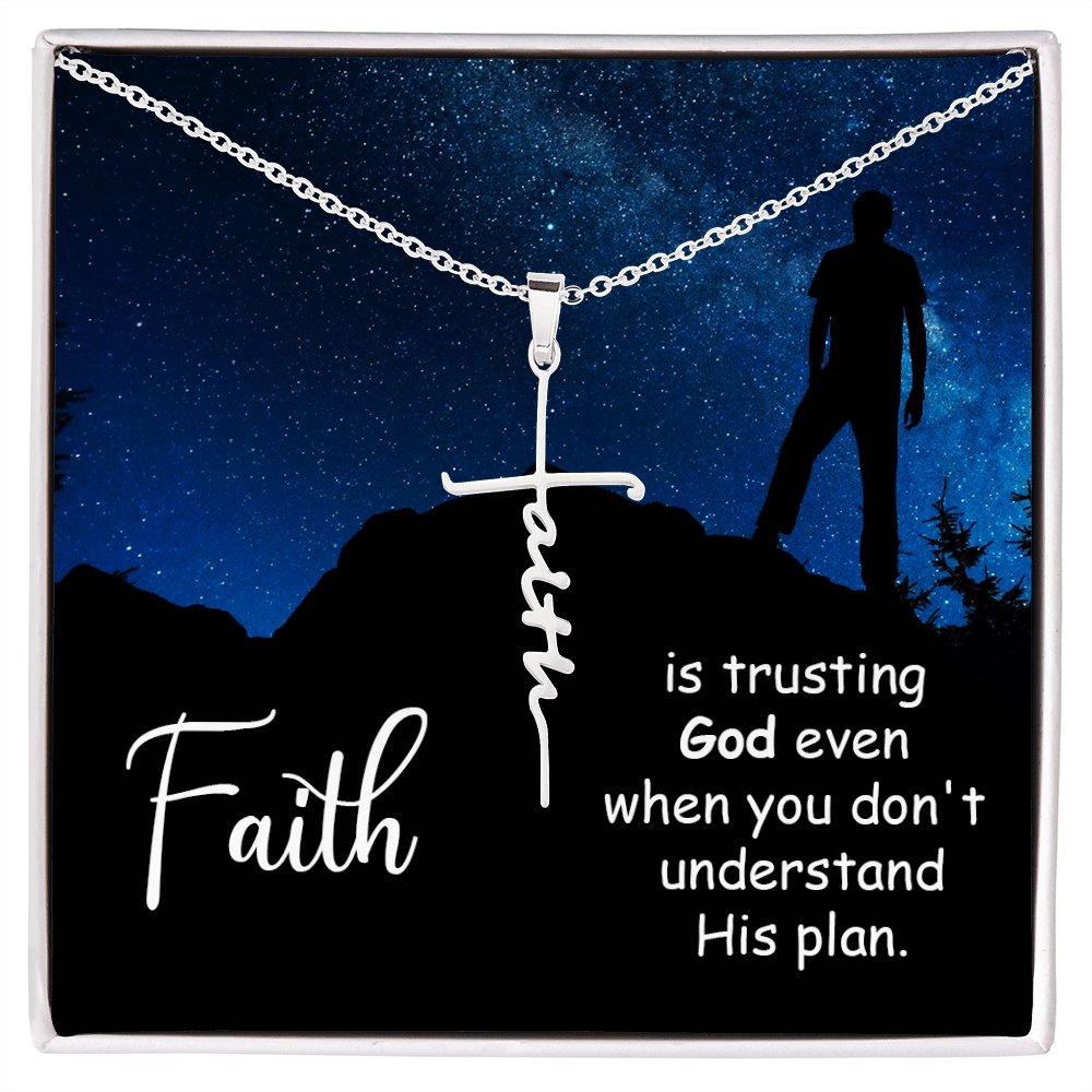Spiritual Gift - Trusting God - Faith Cross Necklace - Celeste Jewel