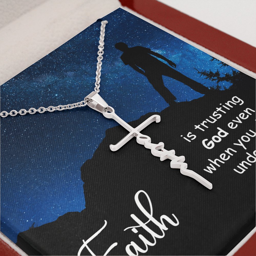 Spiritual Gift - Trusting God - Faith Cross Necklace - Celeste Jewel