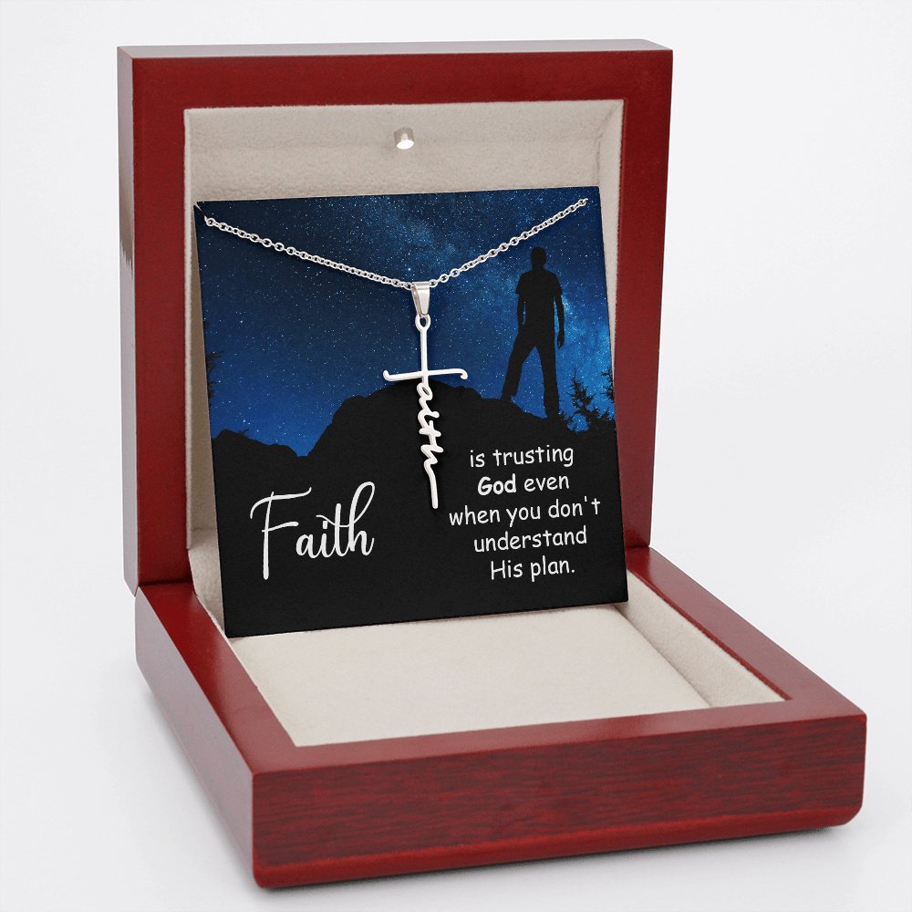 Spiritual Gift - Trusting God - Faith Cross Necklace - Celeste Jewel