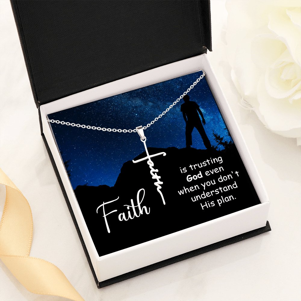 Spiritual Gift - Trusting God - Faith Cross Necklace - Celeste Jewel