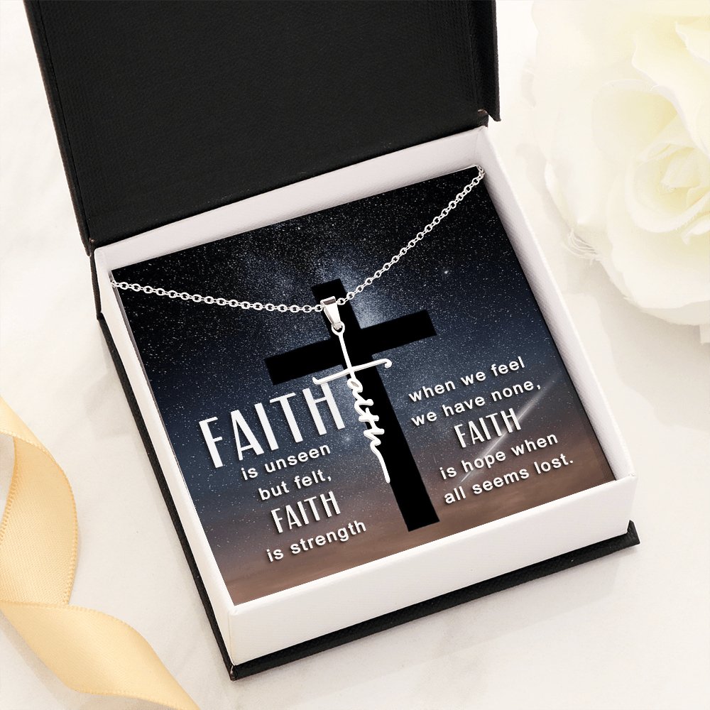 Spiritual Gift - Unseen But Felt - Faith Cross Necklace - Celeste Jewel