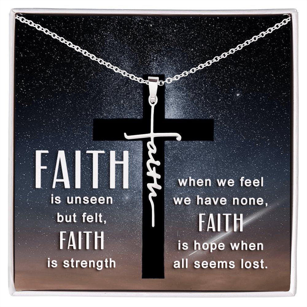 Spiritual Gift - Unseen But Felt - Faith Cross Necklace - Celeste Jewel