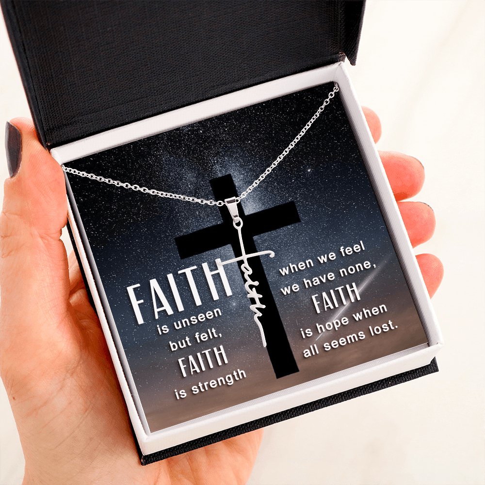 Spiritual Gift - Unseen But Felt - Faith Cross Necklace - Celeste Jewel