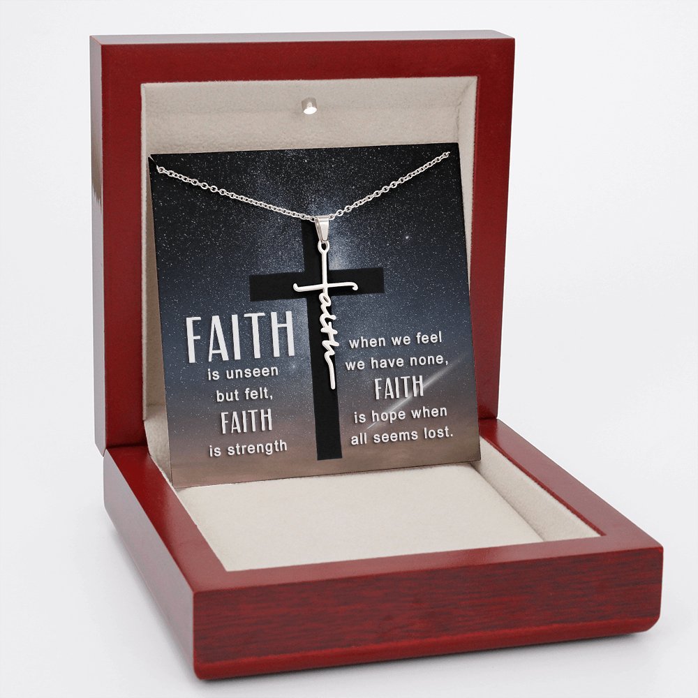Spiritual Gift - Unseen But Felt - Faith Cross Necklace - Celeste Jewel