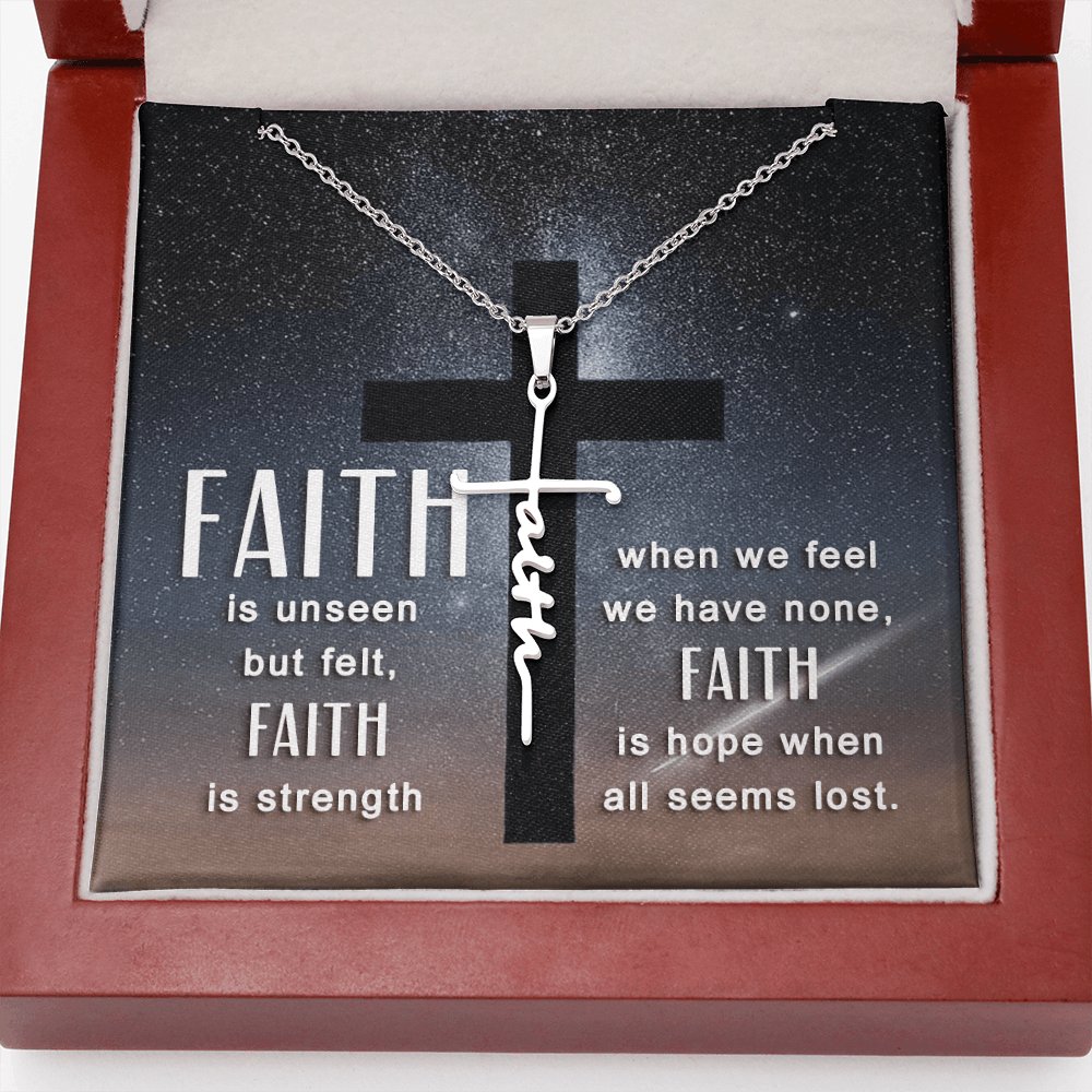 Spiritual Gift - Unseen But Felt - Faith Cross Necklace - Celeste Jewel