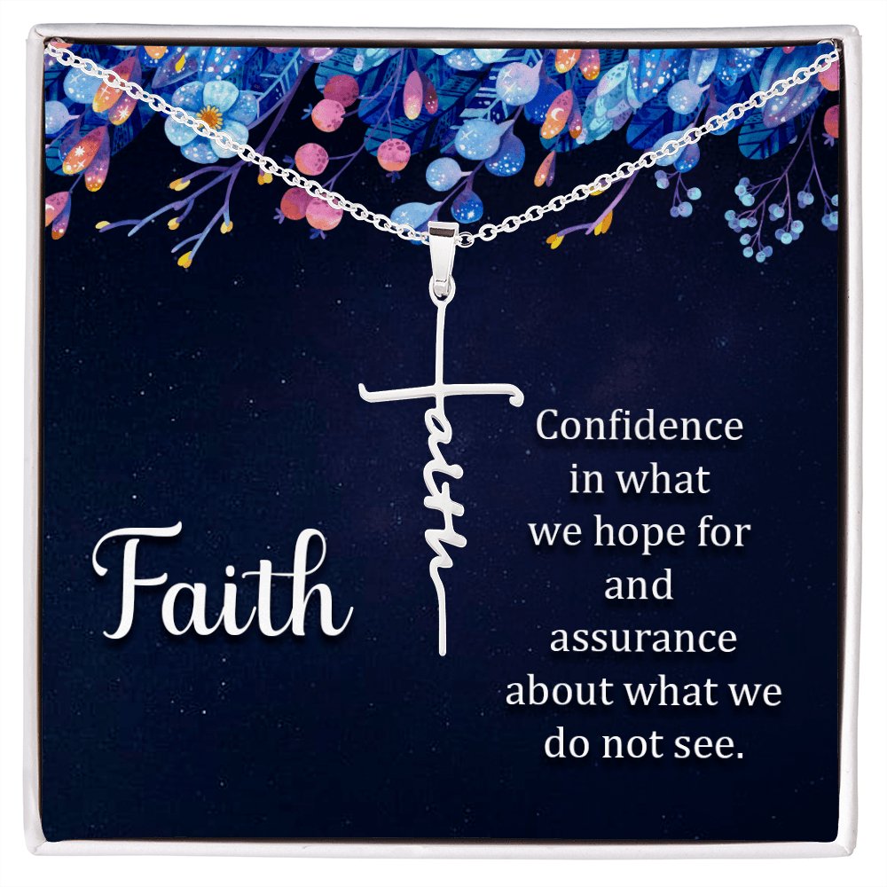 Spiritual Gift - What We Do Not See - Faith Cross Necklace - Celeste Jewel