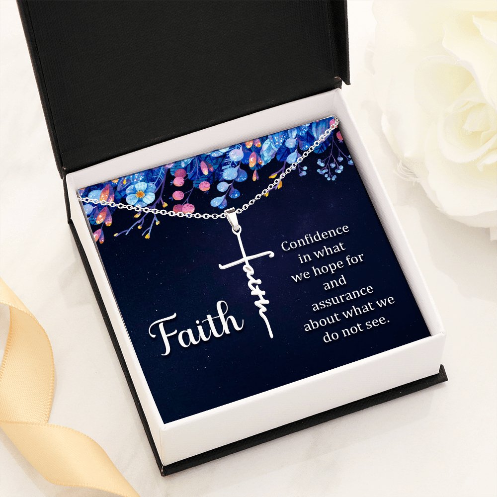 Spiritual Gift - What We Do Not See - Faith Cross Necklace - Celeste Jewel